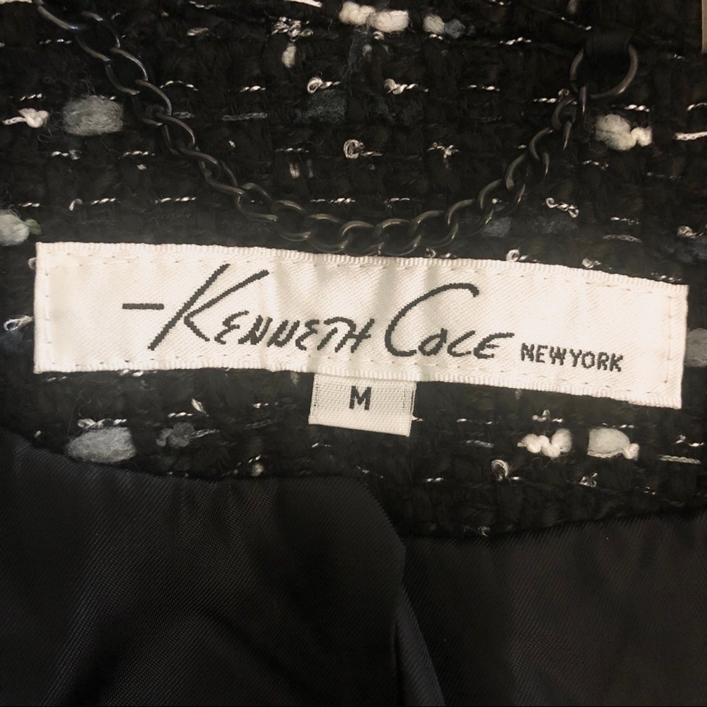 KENNETH COLE Coat Wool Ribbon Tweed Button - Picture 11 of 14